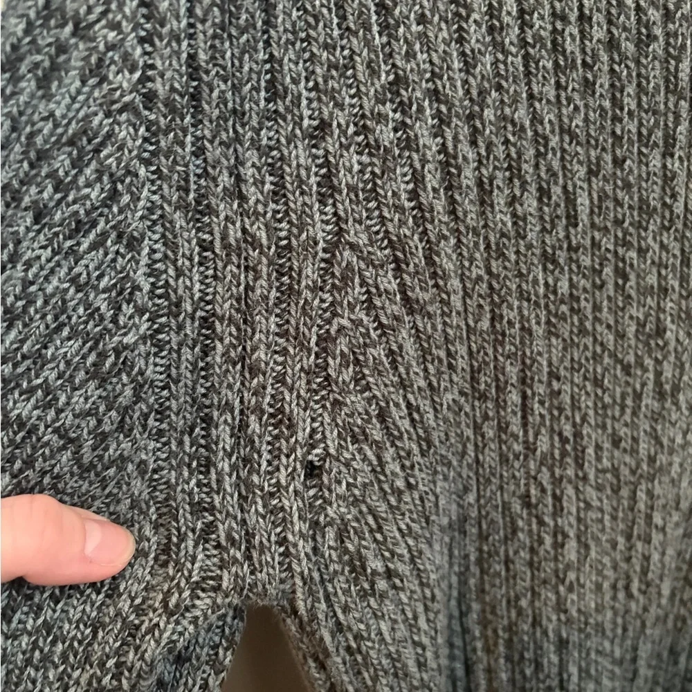 St John’s Bay 100% Cotton Oversized Mockneck Marled Blue Grandpa Sweater - Picture 4 of 7